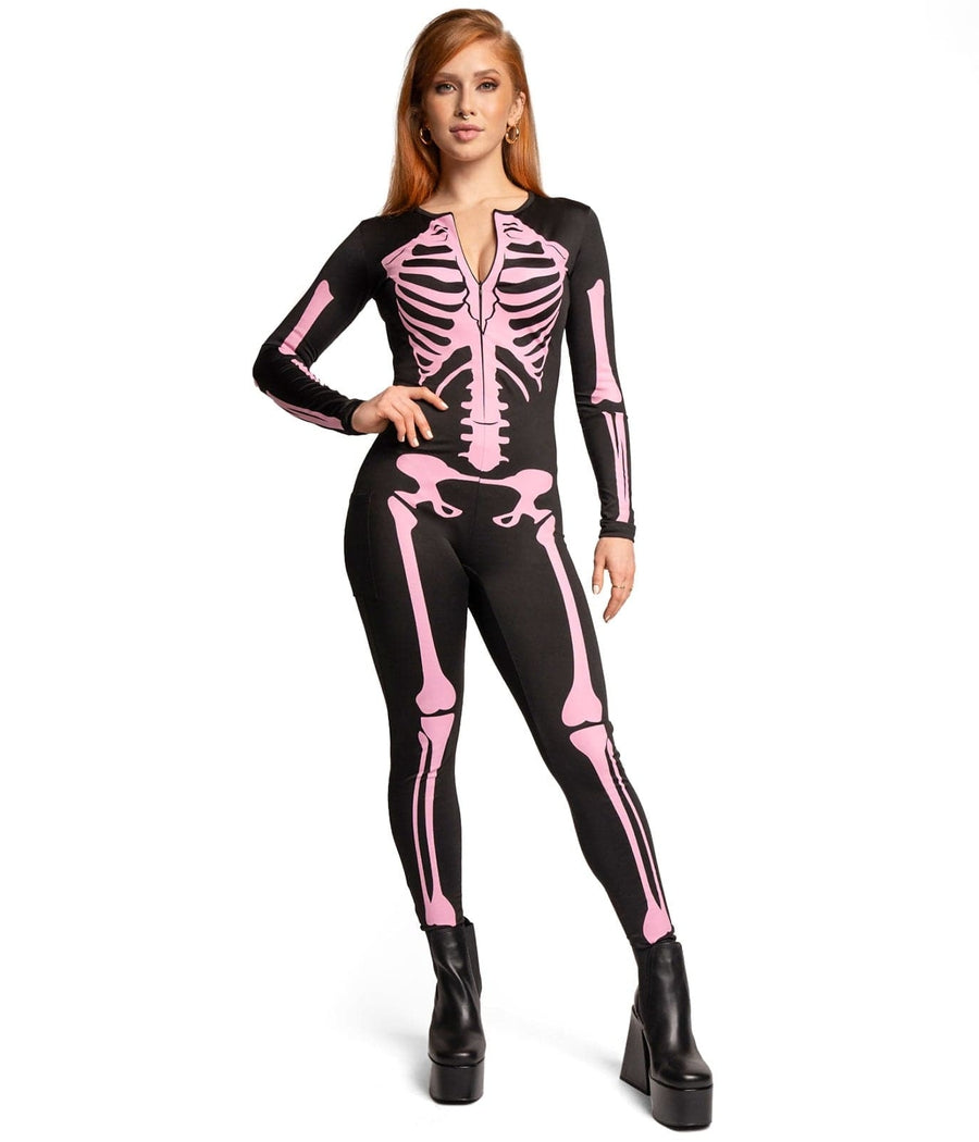 Pink Skeleton Bodysuit Costume