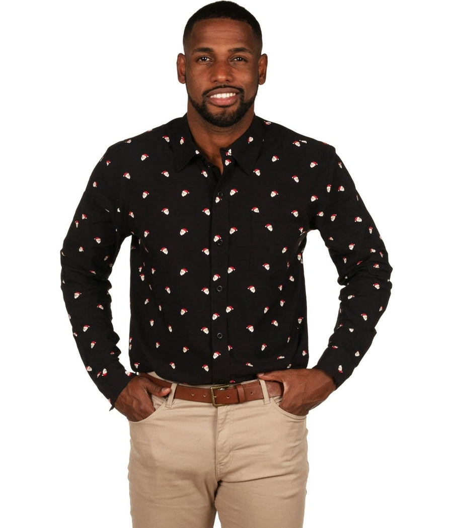 Men's Mr. Claus Long-Sleeve Button Down Shirt Image 2
