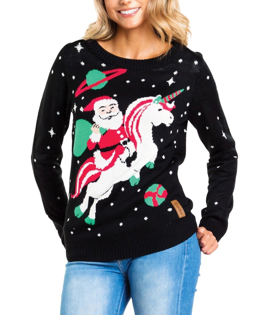 Women's Santa Unicorn Ugly Christmas Sweater