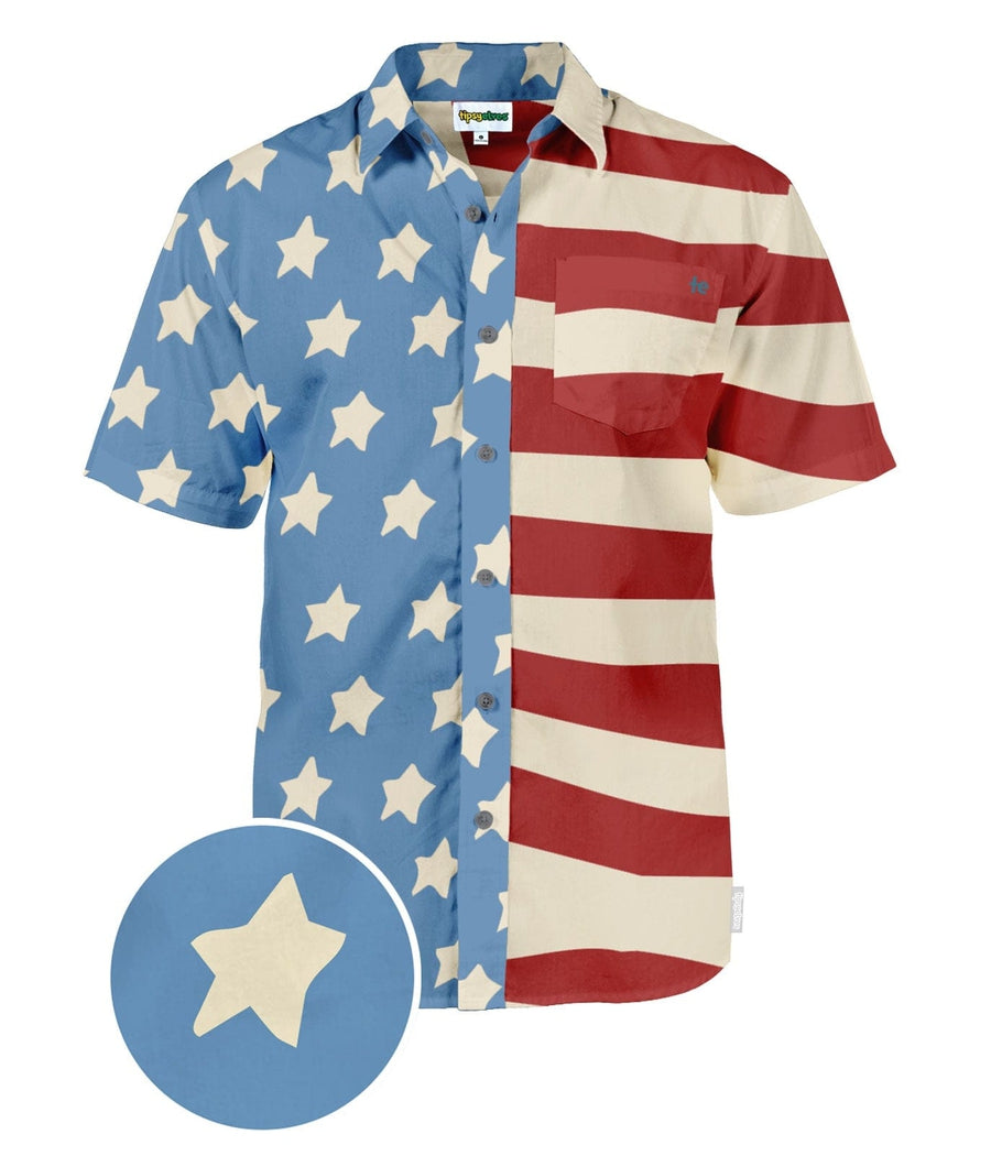 Men's 50/50 Flag Button Down Shirt