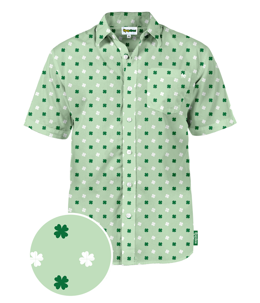 Men's Mint Clover Button Down Shirt