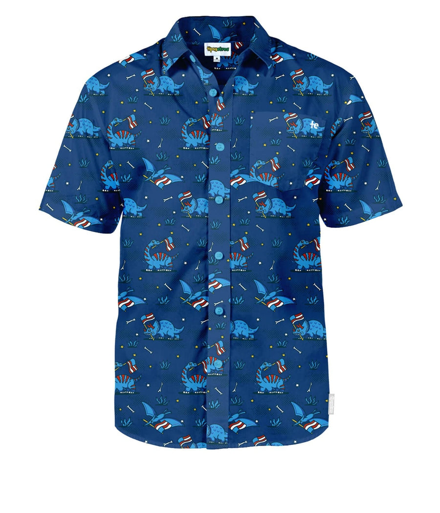 Men's Fossilized Flag Button Down Shirt Image 2