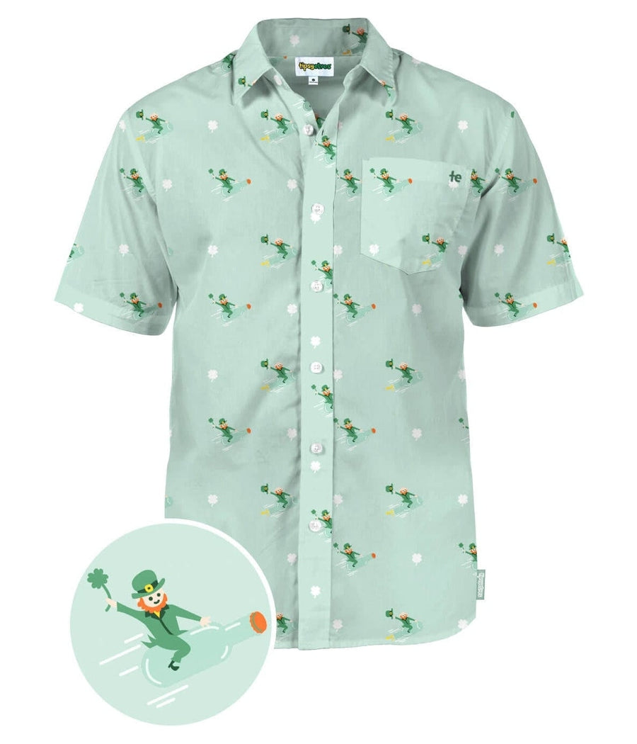 Men's Leprechaun Liftoff Button Down Shirt