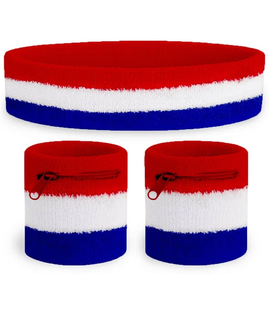 Patriotic Zippered Sweatband Set Primary Image
