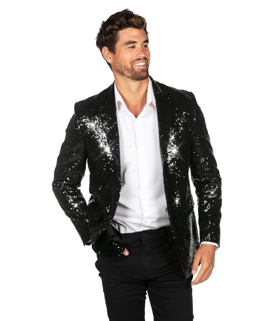 Men's Black Sequin Blazer