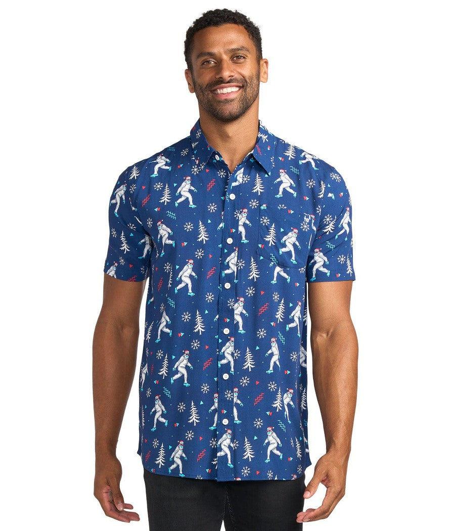Men's Yuletide Yeti Button Down Shirt Image 2