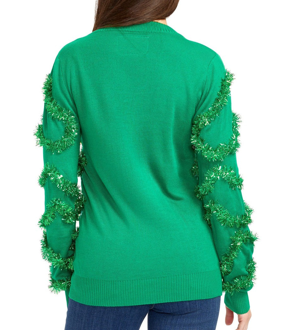 Women's Gaudy Garland Ugly Christmas Cardigan Sweater Image 2