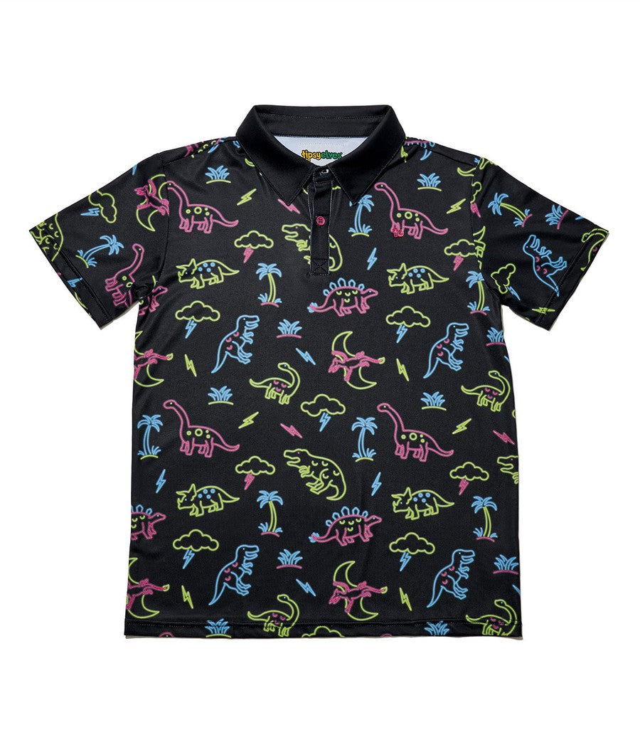 Boy's Neon Dinosaur Golf Polo Primary Image