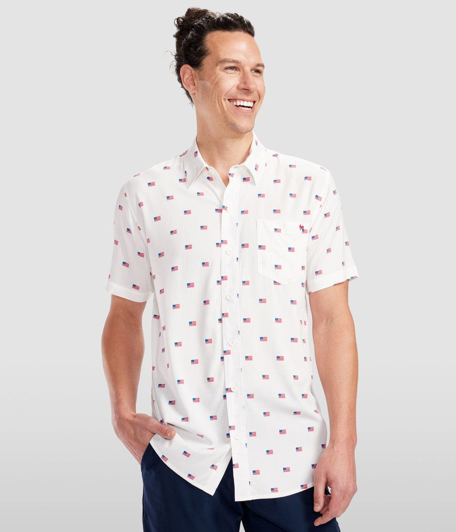 Men's USA Grand Ol' Flag Button Down Shirt Image 2