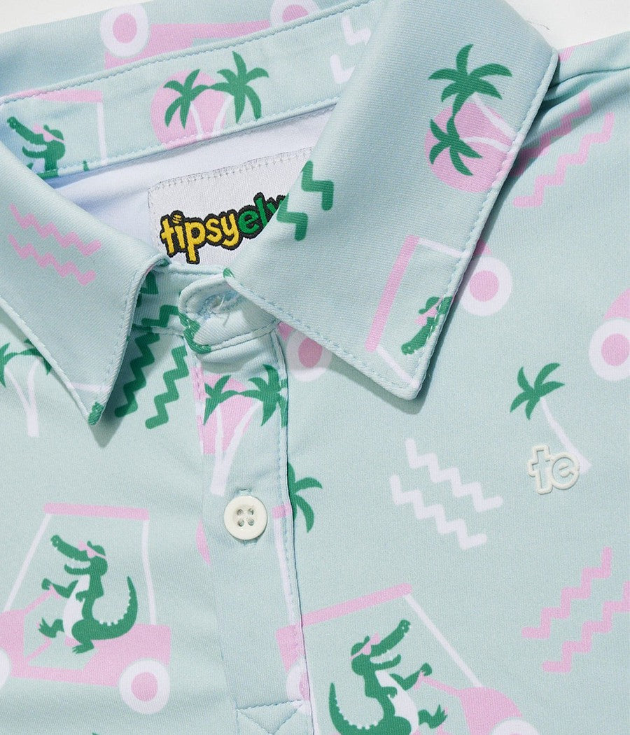 Toddler Boy's Golf Cart Gator Golf Polo Image 2