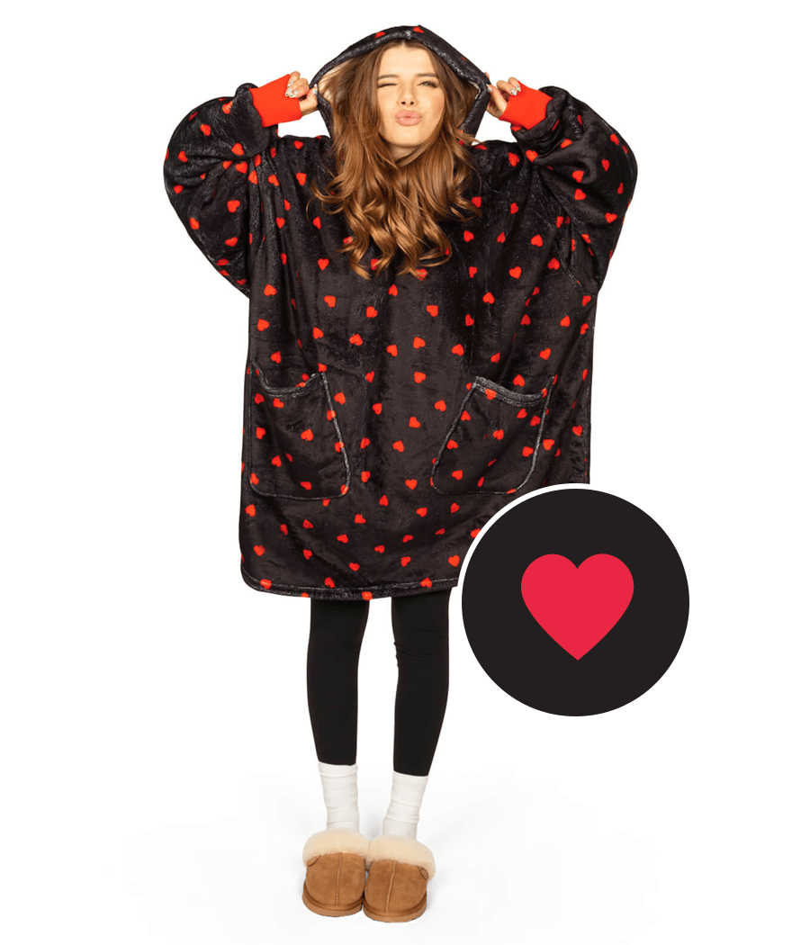 Hearts on Fire Blanket Hoodie