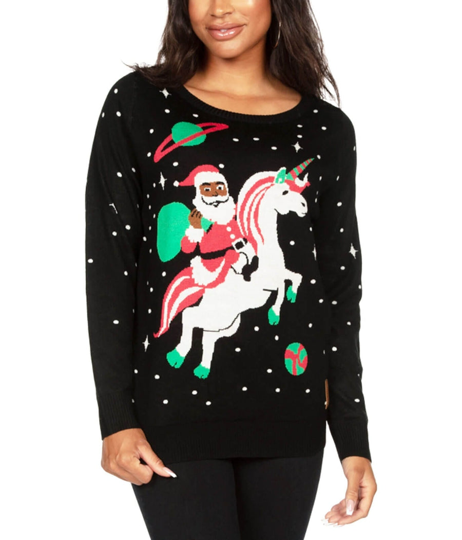 Women's Santa Unicorn Ugly Christmas Sweater